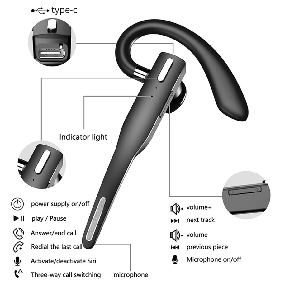 Bluetooth Earphone Wireless For Driving HD Call